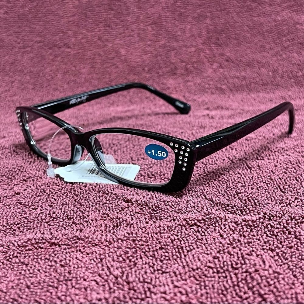 Allen Schwartz ABS Designer Women’s Black Reading Glasses +1.50 NWOB - Picture 13 of 16